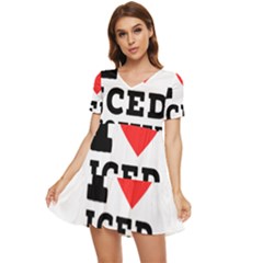 I Love Iced Coffee Tiered Short Sleeve Babydoll Dress by ilovewhateva