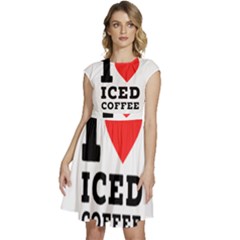 I Love Iced Coffee Cap Sleeve High Waist Dress by ilovewhateva