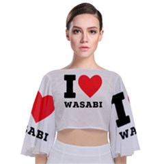 I Love Wasabi Tie Back Butterfly Sleeve Chiffon Top by ilovewhateva