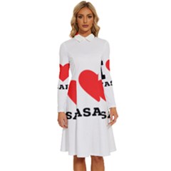 I Love Wasabi Long Sleeve Shirt Collar A-line Dress by ilovewhateva