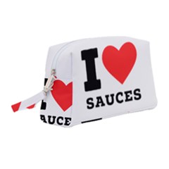 I Love Sauces Wristlet Pouch Bag (medium) by ilovewhateva