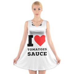 I Love Tomatoes Sauce V-neck Sleeveless Dress by ilovewhateva