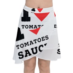 I Love Tomatoes Sauce Chiffon Wrap Front Skirt by ilovewhateva