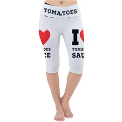 I Love Tomatoes Sauce Lightweight Velour Cropped Yoga Leggings by ilovewhateva