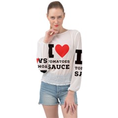 I Love Tomatoes Sauce Banded Bottom Chiffon Top by ilovewhateva