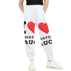 I Love Tomatoes Sauce Kids  Elastic Waist Pants by ilovewhateva