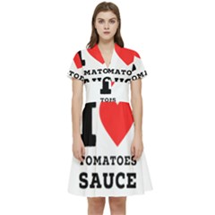 I Love Tomatoes Sauce Short Sleeve Waist Detail Dress by ilovewhateva