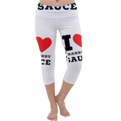 I Love Cranberry Sauce Capri Yoga Leggings by ilovewhateva