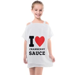 I Love Cranberry Sauce Kids  One Piece Chiffon Dress by ilovewhateva