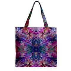 Roses Liquify Zipper Grocery Tote Bag by kaleidomarblingart