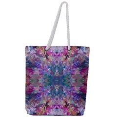 Roses Liquify Full Print Rope Handle Tote (large) by kaleidomarblingart