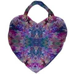 Roses Liquify Giant Heart Shaped Tote by kaleidomarblingart