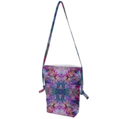 Roses Liquify Folding Shoulder Bag by kaleidomarblingart