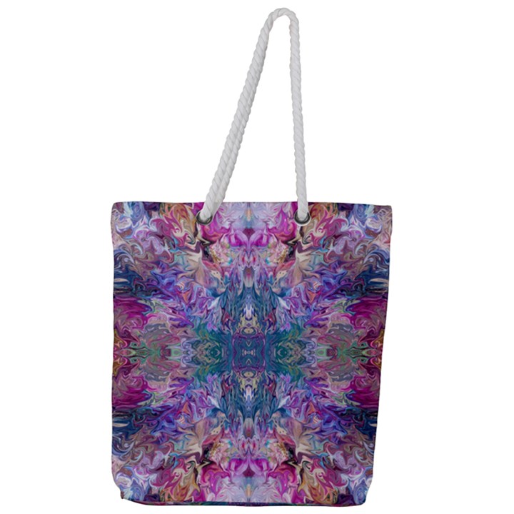 Roses Liquify Full Print Rope Handle Tote (Large)