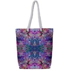 Roses Liquify Full Print Rope Handle Tote (small) by kaleidomarblingart