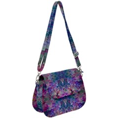 Roses Liquify Saddle Handbag by kaleidomarblingart