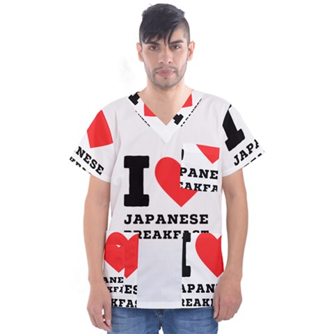 I Love Japanese Breakfast  Men s V-neck Scrub Top by ilovewhateva