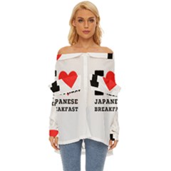 I Love Japanese Breakfast  Off Shoulder Chiffon Pocket Shirt by ilovewhateva