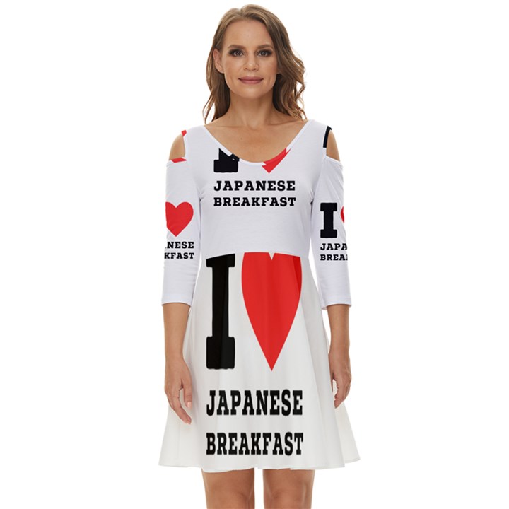 I love Japanese breakfast  Shoulder Cut Out Zip Up Dress