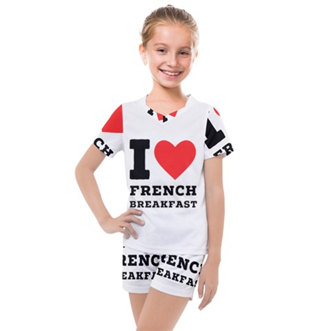 I Love French Breakfast  Kids  Mesh Tee And Shorts Set by ilovewhateva