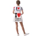 I love French breakfast  Kids  Short Sleeve Pinafore Style Dress View2