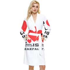 I Love English Breakfast  Long Sleeve Velvet Robe by ilovewhateva