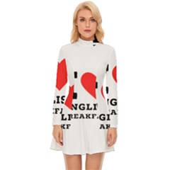 I Love English Breakfast  Long Sleeve Velour Longline Dress by ilovewhateva