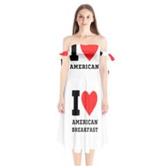 I Love American Breakfast Shoulder Tie Bardot Midi Dress by ilovewhateva