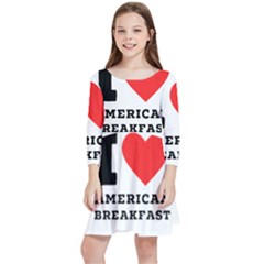 I Love American Breakfast Kids  Quarter Sleeve Skater Dress by ilovewhateva