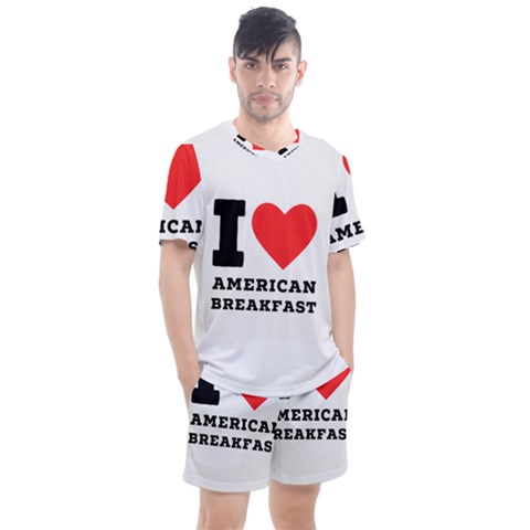 I Love American Breakfast Men s Mesh Tee And Shorts Set by ilovewhateva