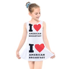 I Love American Breakfast Kids  Skater Dress Swimsuit by ilovewhateva