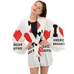 I Love American Breakfast Long Sleeve Kimono by ilovewhateva