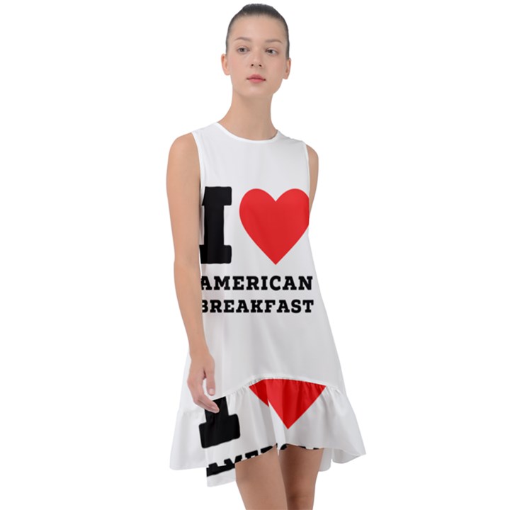 I love American breakfast Frill Swing Dress