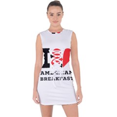 I Love American Breakfast Lace Up Front Bodycon Dress by ilovewhateva