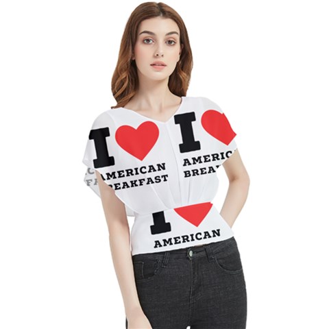 I Love American Breakfast Butterfly Chiffon Blouse by ilovewhateva