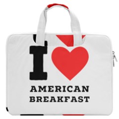 I Love American Breakfast Macbook Pro 13  Double Pocket Laptop Bag by ilovewhateva