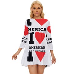 I Love American Breakfast Long Sleeve Babydoll Dress by ilovewhateva