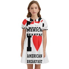 I Love American Breakfast Kids  Bow Tie Puff Sleeve Dress by ilovewhateva