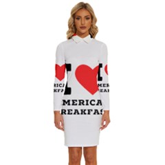 I Love American Breakfast Long Sleeve Shirt Collar Bodycon Dress by ilovewhateva