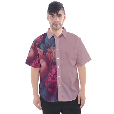 Bouquet-of-colorful-flowers Men s Short Sleeve Shirt by Giving