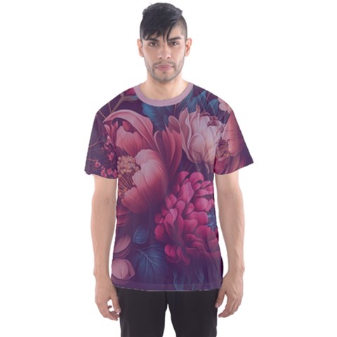 Bouquet-of-colorful-flowers Men s Sport Mesh Tee by Giving