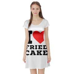 I Love Fried Cake  Short Sleeve Skater Dress by ilovewhateva