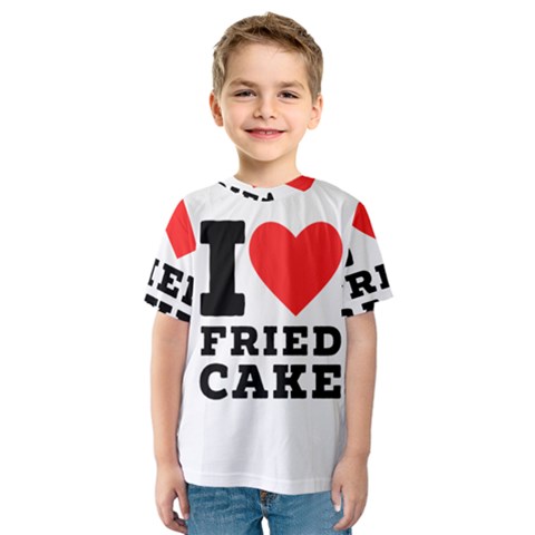 I Love Fried Cake  Kids  Sport Mesh Tee by ilovewhateva