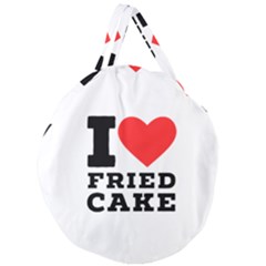 I Love Fried Cake  Giant Round Zipper Tote by ilovewhateva