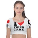 I love fried cake  Velvet Short Sleeve Crop Top  View1