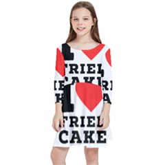 I Love Fried Cake  Kids  Quarter Sleeve Skater Dress by ilovewhateva