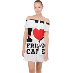 I Love Fried Cake  Off Shoulder Chiffon Dress by ilovewhateva