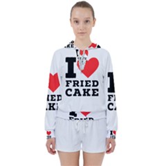 I Love Fried Cake  Women s Tie Up Sweat by ilovewhateva