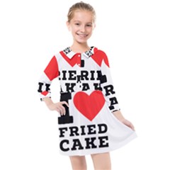 I Love Fried Cake  Kids  Quarter Sleeve Shirt Dress by ilovewhateva