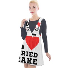 I Love Fried Cake  Plunge Pinafore Velour Dress by ilovewhateva